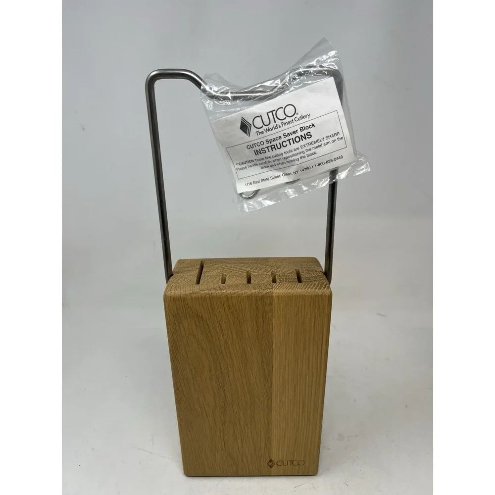 Cutco #1746 Space Saver Set Block 5-Slot Open Box Oak Solid Wood USA Made